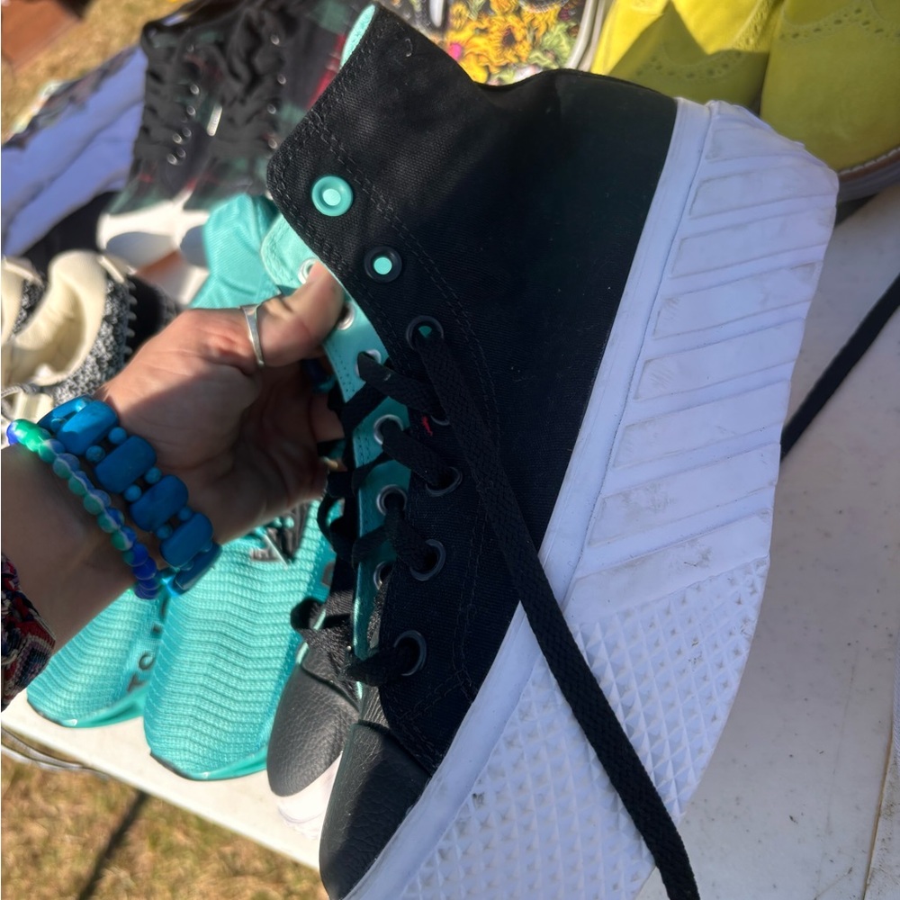 Converse Black and Teal High-Tops